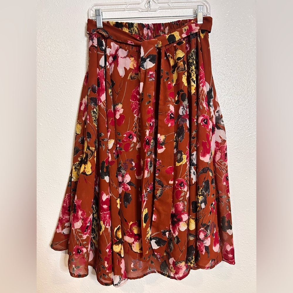 Truly 4 You Floral Rustic Orange Skirt Size Medium